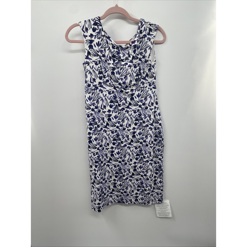 Alie Street Pippa Shift Dress Women's 2 Petite Indigo Ink Blue Floral Print NWT